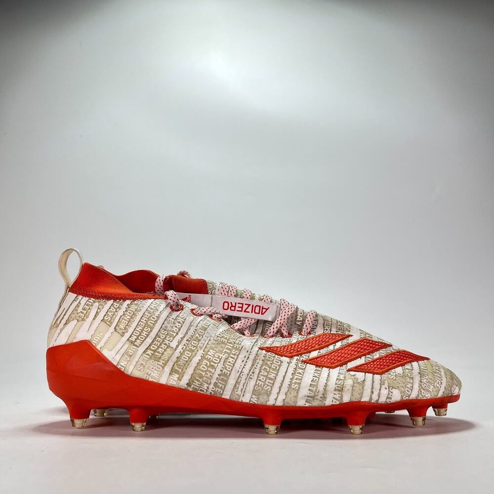 adidas Adizero 8.0 White Orange Football Cleats Shoes EE7452 Men’s Size 12